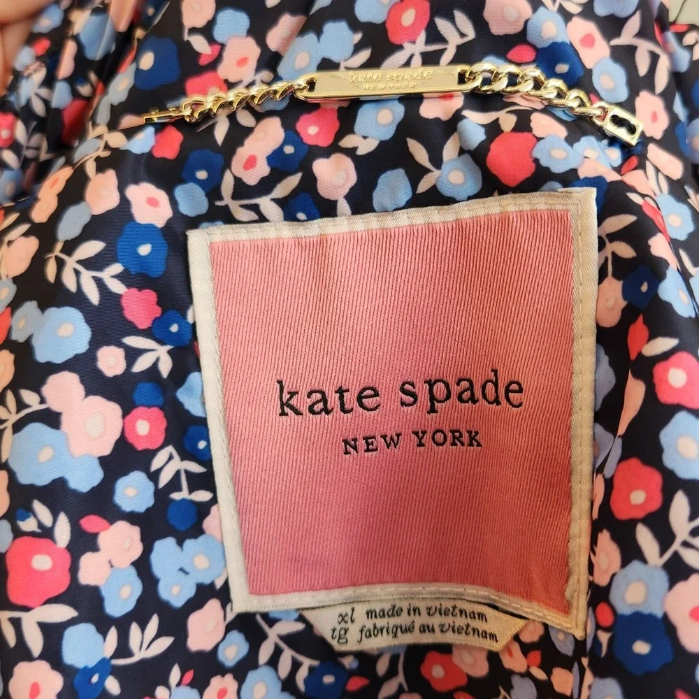 Kate Spade Packable Anorak Utility Jacket‎ Park Ave Floral Double Zip Size XL